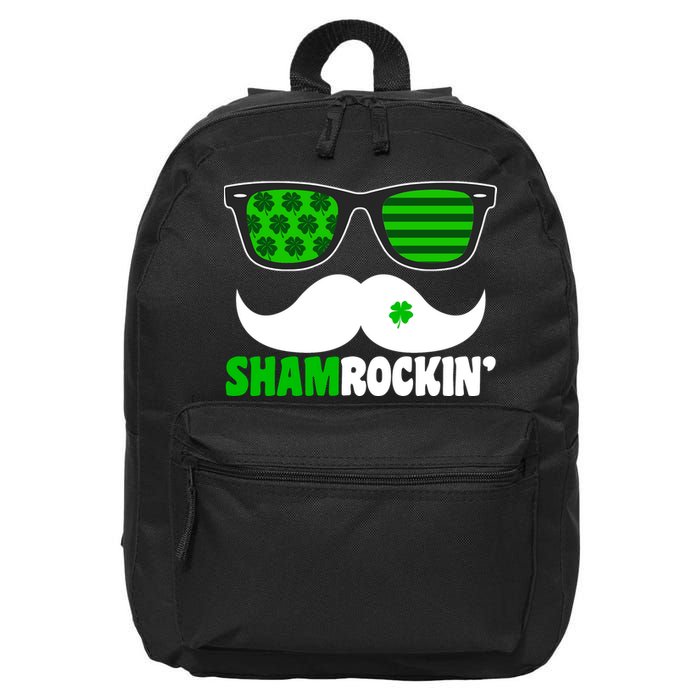 Shamrockin' Mustach Glasses Shamrock 16 in Basic Backpack