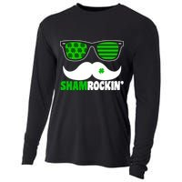 Shamrockin' Mustach Glasses Shamrock Cooling Performance Long Sleeve Crew