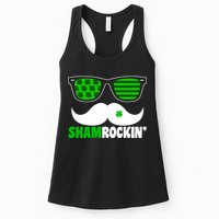 Shamrockin' Mustach Glasses Shamrock Womens Tank Top