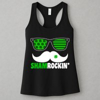 Shamrockin' Mustach Glasses Shamrock Womens Tank Top