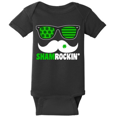 Shamrockin' Mustach Glasses Shamrock Baby Bodysuit