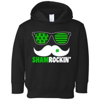 Shamrockin' Mustach Glasses Shamrock Toddler Hoodie