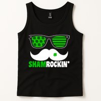Shamrockin' Mustach Glasses Shamrock Tank Top