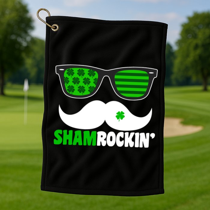 Shamrockin' Mustach Glasses Shamrock Golf Towel