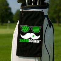 Shamrockin' Mustach Glasses Shamrock Golf Towel