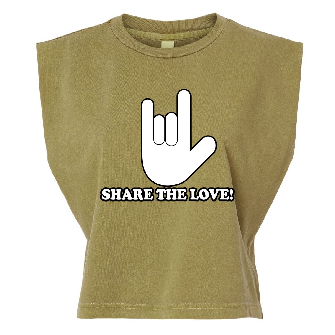 Share The Love Garment-Dyed Women's Muscle Tee