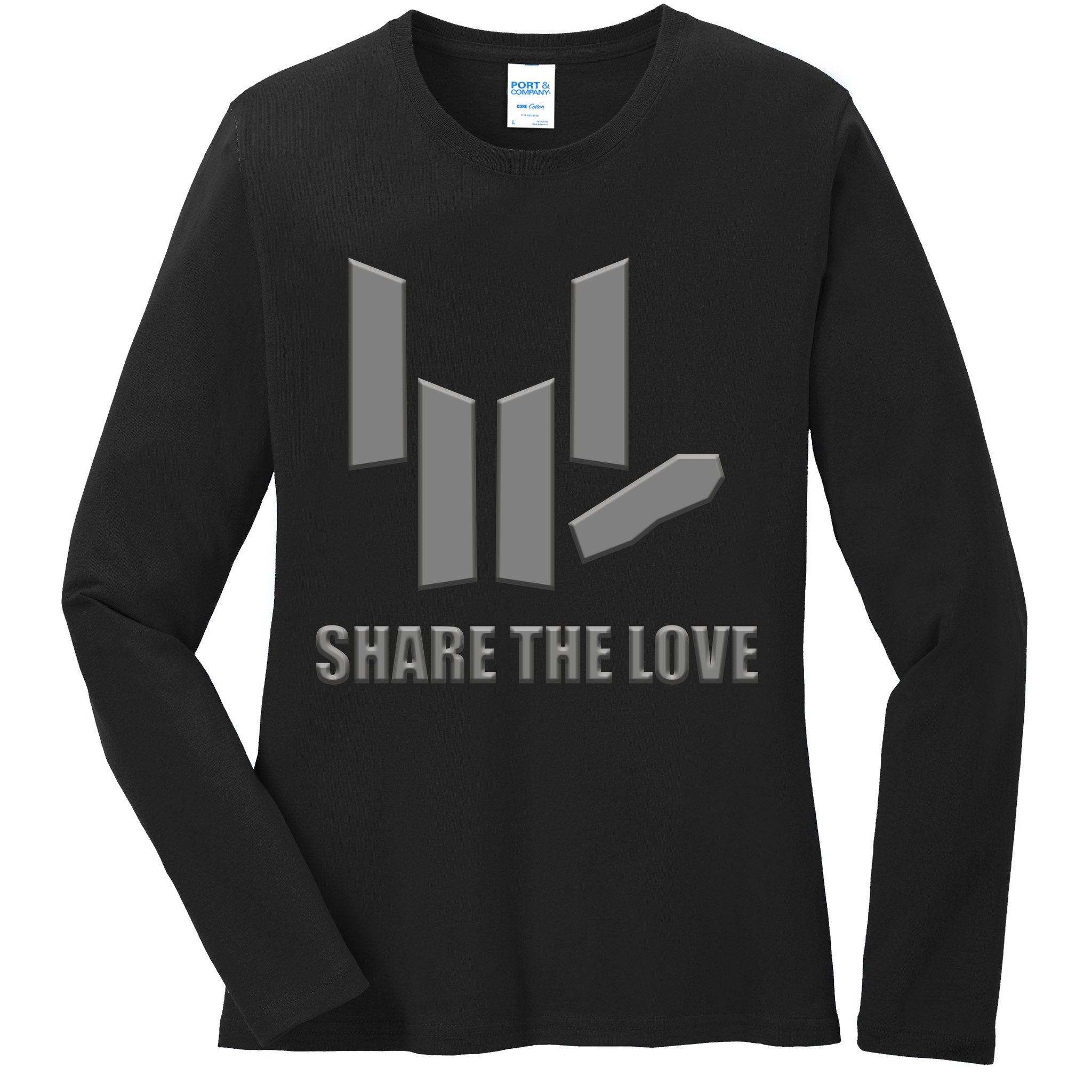 Share the Love Sign Language  Ladies Long Sleeve Shirt