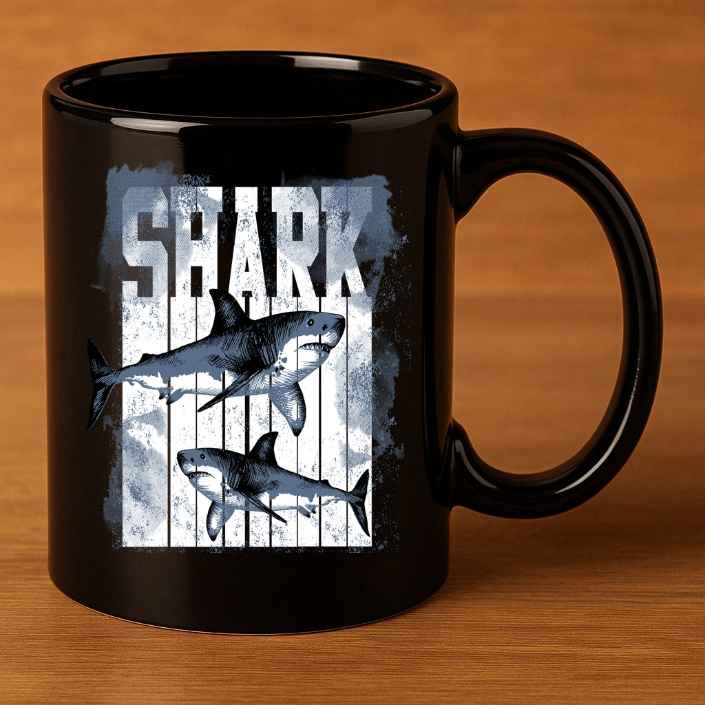 Shark 11oz C Handle Ceramic Mug