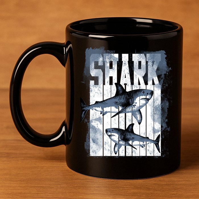 Shark 11oz C Handle Ceramic Mug