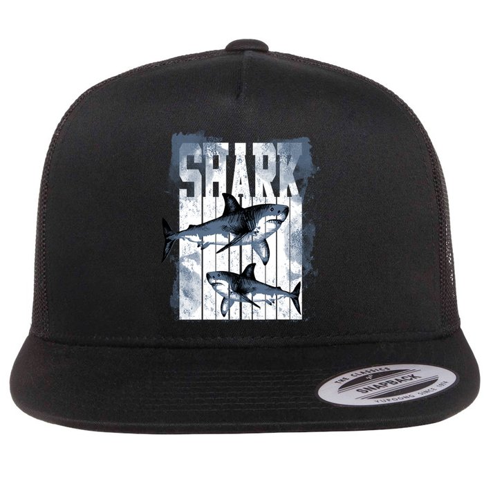 Shark Flat Bill Trucker Hat