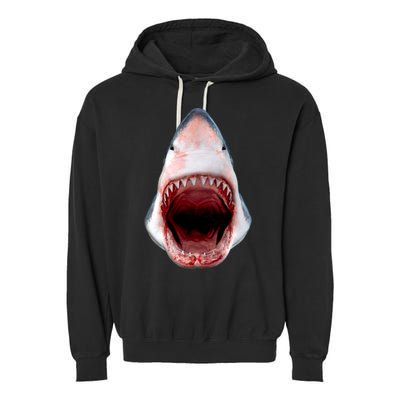 Shark Bite Close Up 3D Garment-Dyed Fleece Hoodie
