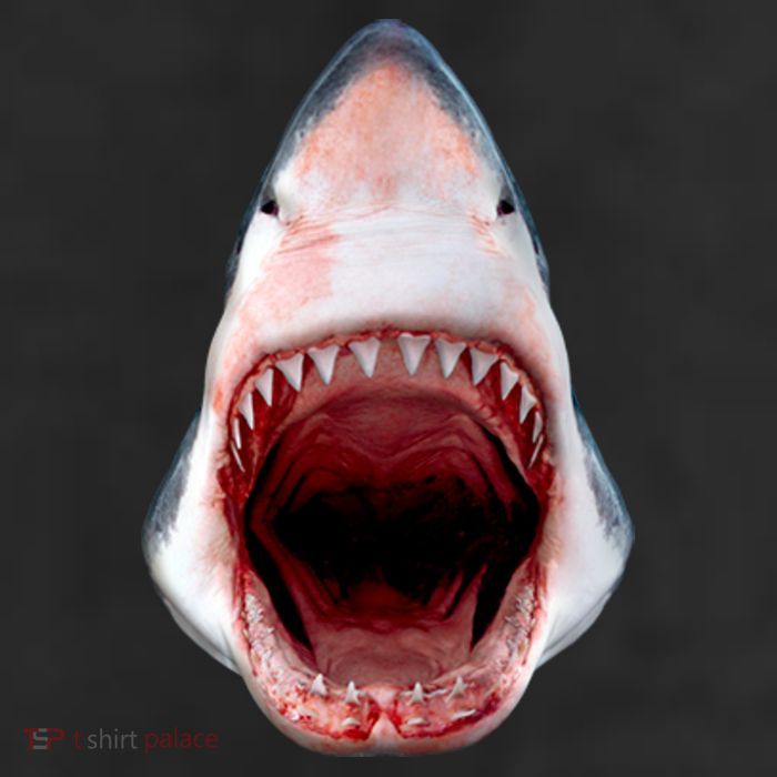 Shark Bite Close Up 3D 7 Panel Mesh Trucker Snapback Hat