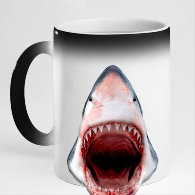 Shark Bite Close Up 3D 11oz Black Color Changing Mug