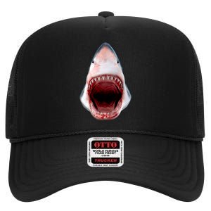 Shark Bite Close Up 3D High Crown Mesh Back Trucker Hat