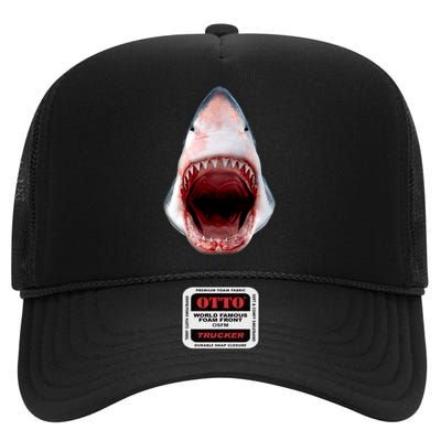 Shark Bite Close Up 3D High Crown Mesh Back Trucker Hat