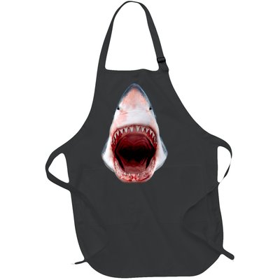 Shark Bite Close Up 3D Full-Length Apron With Pockets