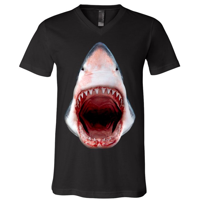 Shark Bite Close Up 3D V-Neck T-Shirt