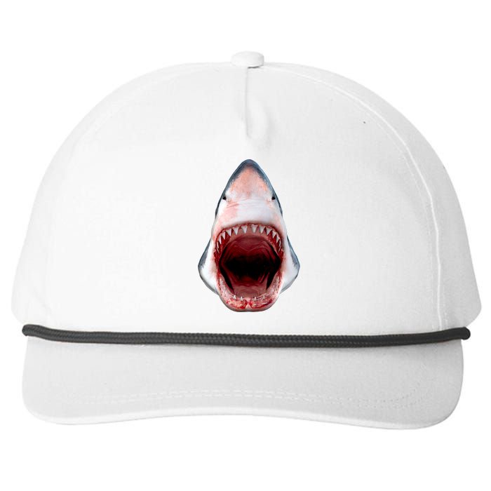 Shark Bite Close Up 3D Snapback Five-Panel Rope Hat