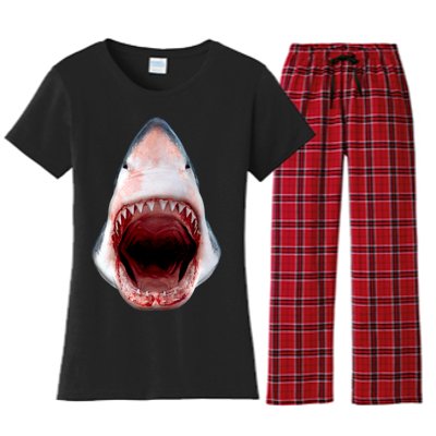 Shark Bite Close Up 3D Women's Flannel Pajama Set