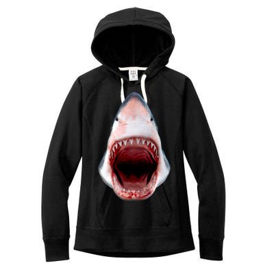 Shark Bite Close Up 3D Women's Fleece Hoodie