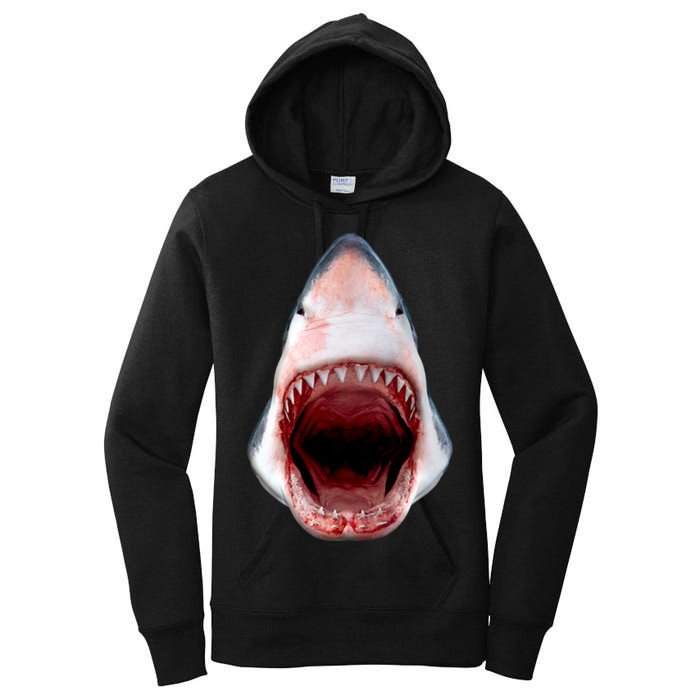 Shark Bite Close Up 3D Women's Pullover Hoodie