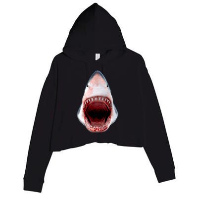 Shark Bite Close Up 3D Crop Fleece Hoodie