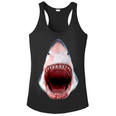 Shark Bite Close Up 3D Ladies PosiCharge Competitor Racerback Tank