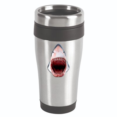 Shark Bite Close Up 3D 16oz Travel Tumbler