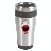 Shark Bite Close Up 3D 16oz Travel Tumbler