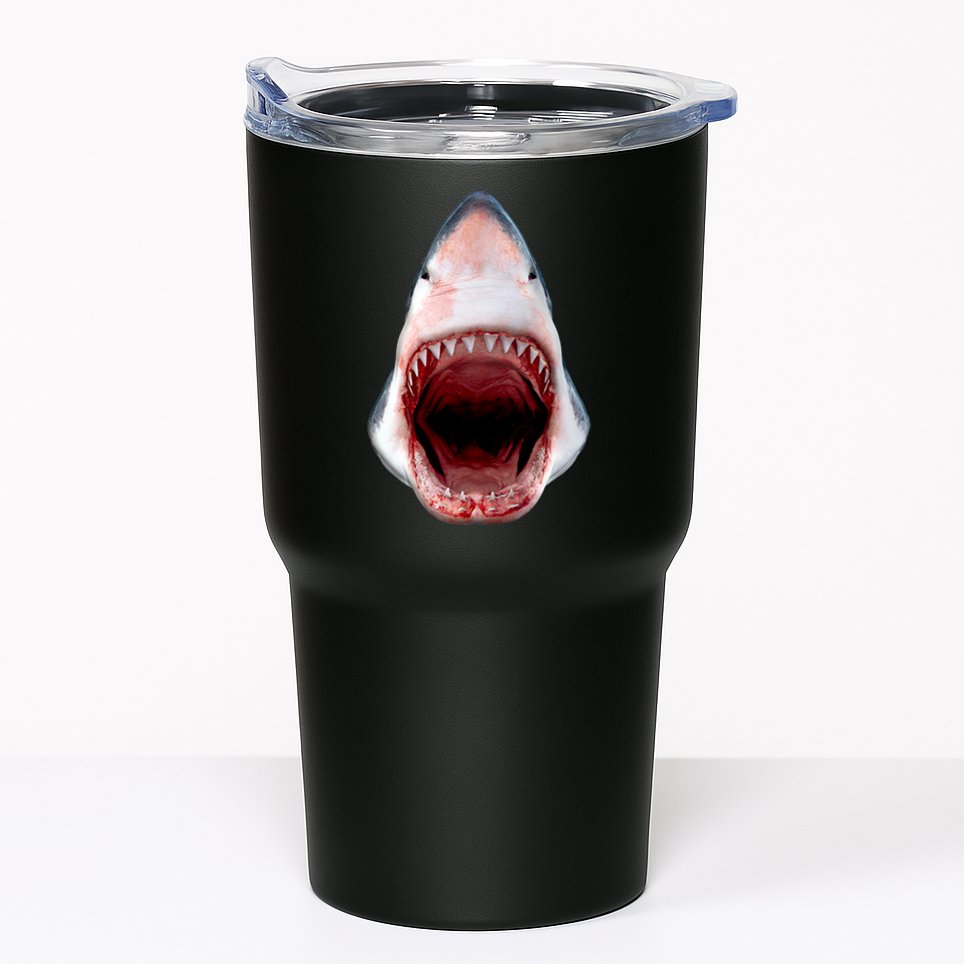 Shark Bite Close Up 3D Tumbler