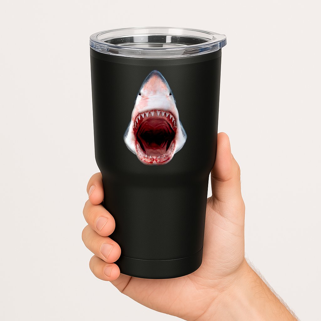Shark Bite Close Up 3D Tumbler