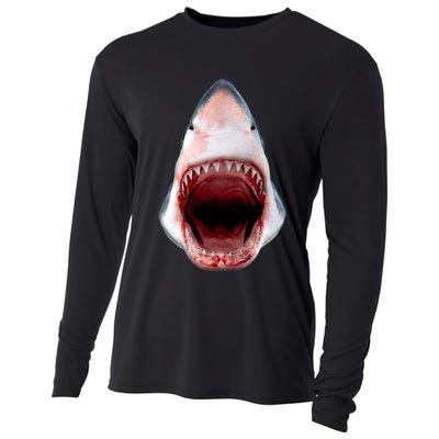 Shark Bite Close Up 3D Cooling Performance Long Sleeve Crew