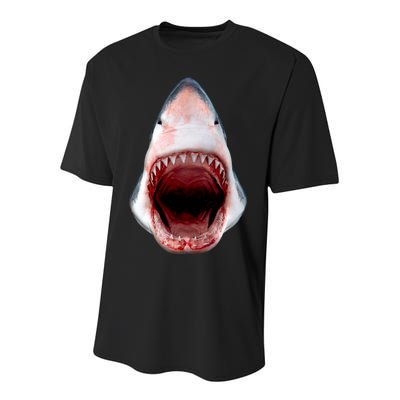 Shark Bite Close Up 3D Youth Performance Sprint T-Shirt