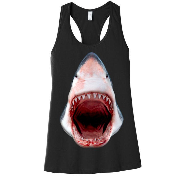 Shark Bite Close Up 3D Women's Racerback Tank