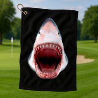 Shark Bite Close Up 3D Golf Towel