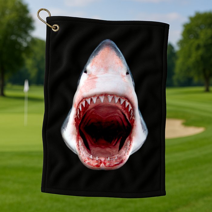 Shark Bite Close Up 3D Golf Towel