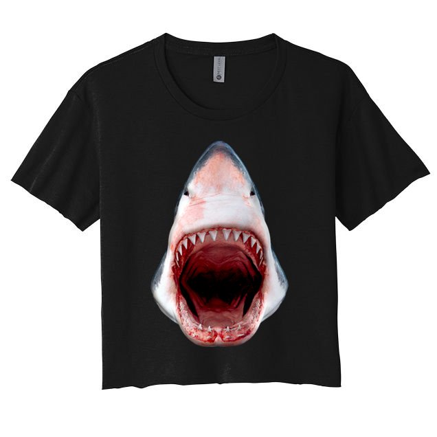Shark Bite Close Up 3D Crop Top