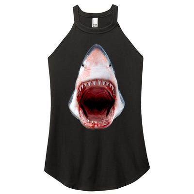 Shark Bite Close Up 3D Women's Perfect Tri Rocker Tank
