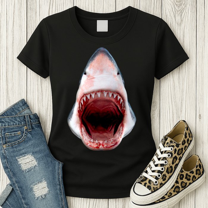 Shark Bite Close Up 3D Womens T-Shirt