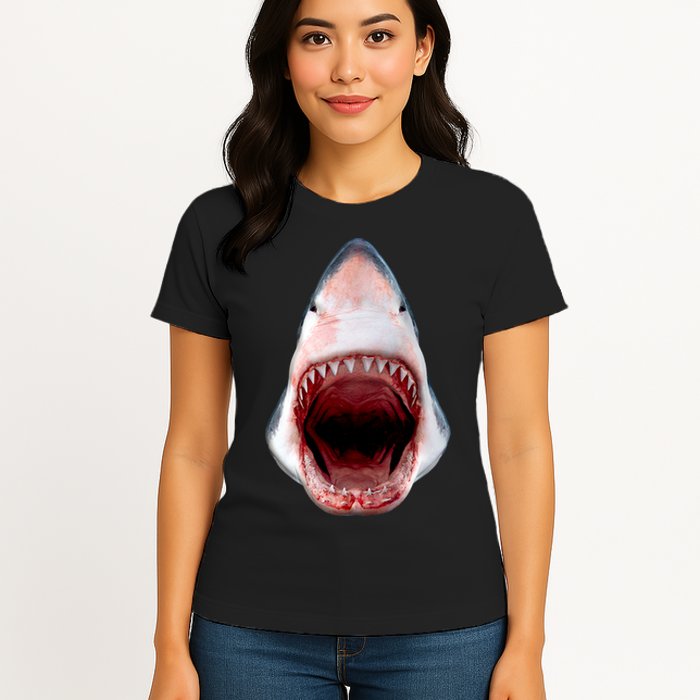 Shark Bite Close Up 3D Womens T-Shirt