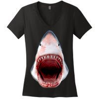 Shark Bite Close Up 3D Women's V-Neck T-Shirt