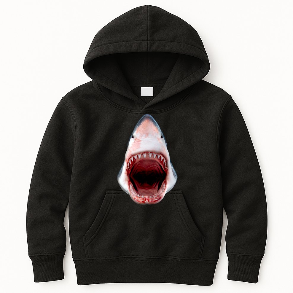 Shark Bite Close Up 3D Kids Hoodie