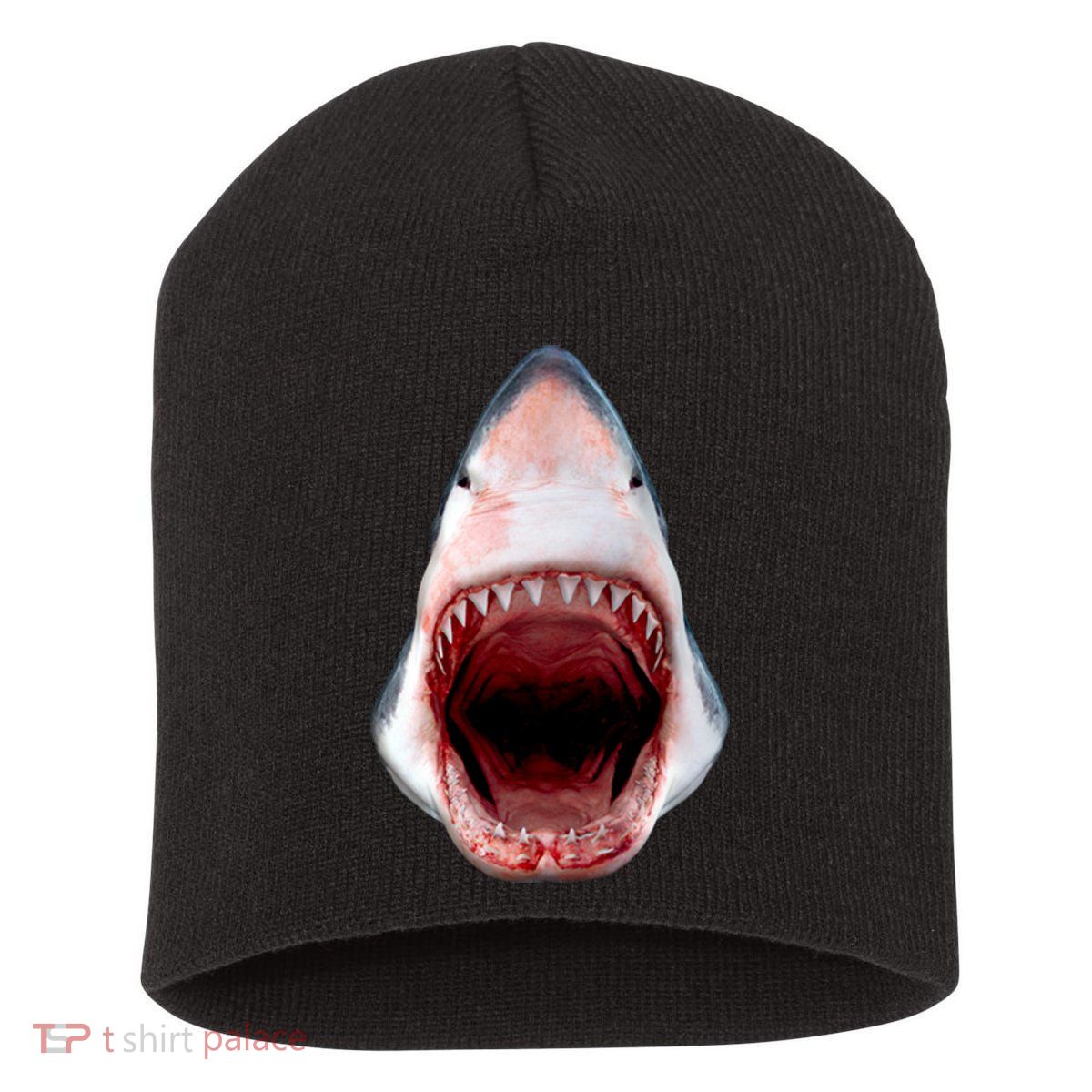 Shark Bite Close Up 3D Short Acrylic Beanie