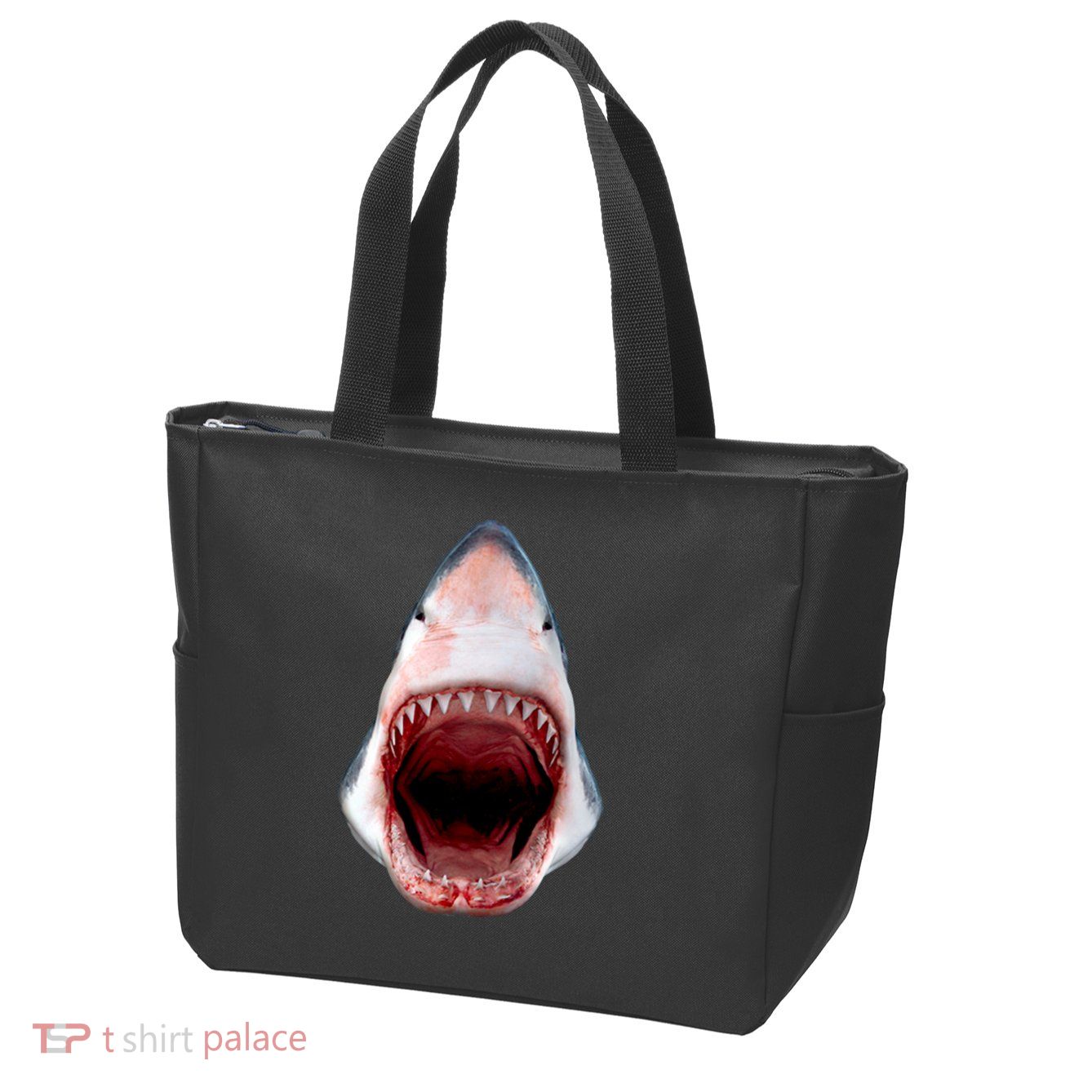 Shark Bite Close Up 3D Zip Tote Bag