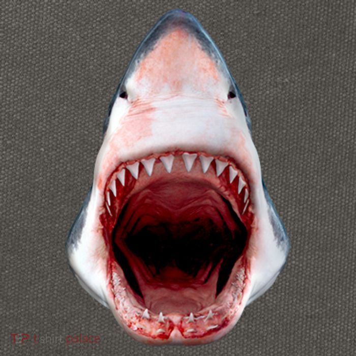 Shark Bite Close Up 3D Cotton Canvas Backpack