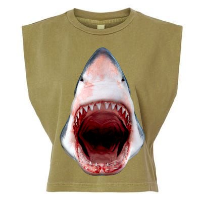 Shark Bite Close Up 3D Garment-Dyed Women's Muscle Tee