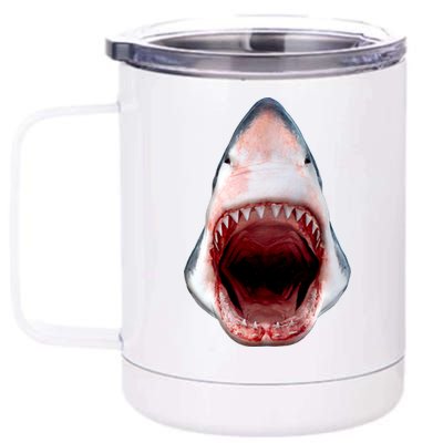 Shark Bite Close Up 3D 12 oz Stainless Steel Tumbler Cup