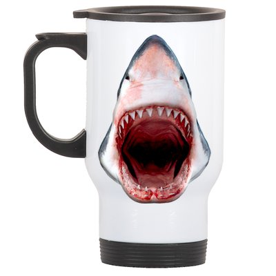 Shark Bite Close Up 3D Stainless Steel Travel Mug