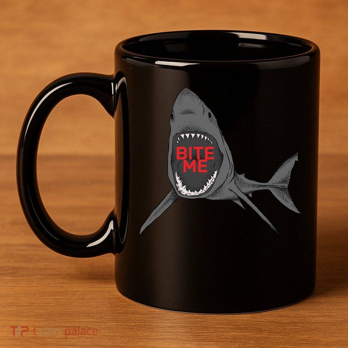 Shark Bite Me 11oz C Handle Ceramic Mug