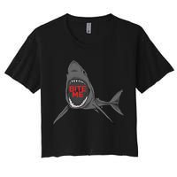 Shark Bite Me Women's Crop Top Tee